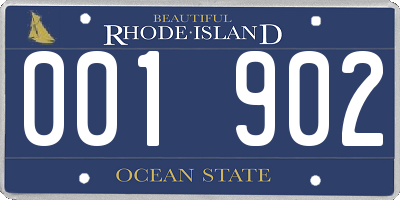 RI license plate 001902