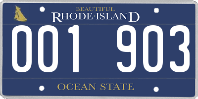 RI license plate 001903
