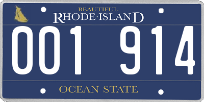 RI license plate 001914