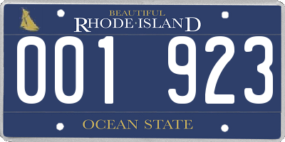 RI license plate 001923