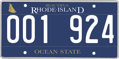 RI license plate 001924