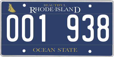 RI license plate 001938