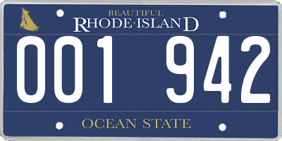 RI license plate 001942