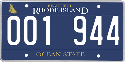 RI license plate 001944