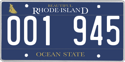 RI license plate 001945
