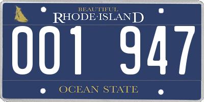 RI license plate 001947