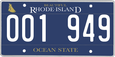 RI license plate 001949