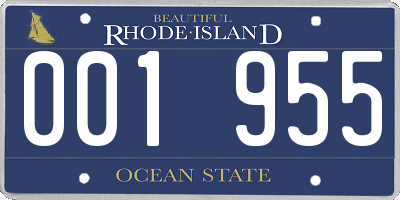 RI license plate 001955