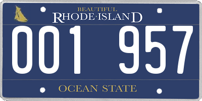 RI license plate 001957