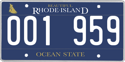 RI license plate 001959