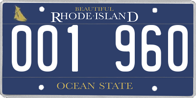 RI license plate 001960