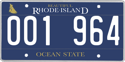 RI license plate 001964