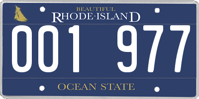 RI license plate 001977
