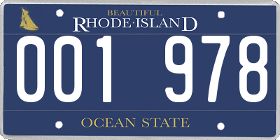RI license plate 001978