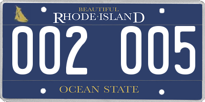 RI license plate 002005