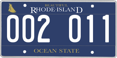 RI license plate 002011