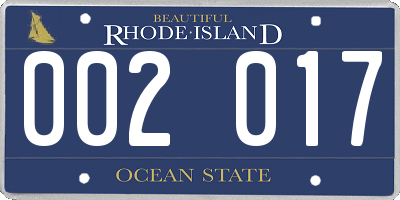 RI license plate 002017