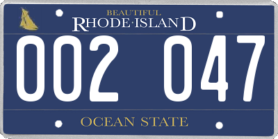 RI license plate 002047