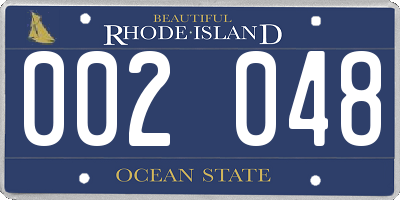 RI license plate 002048