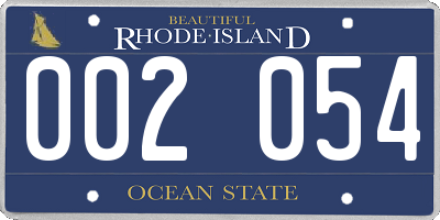 RI license plate 002054