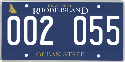 RI license plate 002055