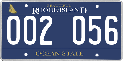 RI license plate 002056