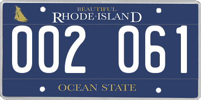 RI license plate 002061