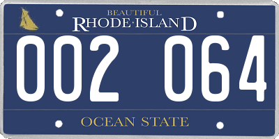 RI license plate 002064