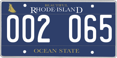 RI license plate 002065