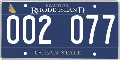 RI license plate 002077