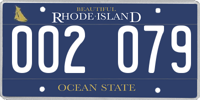 RI license plate 002079