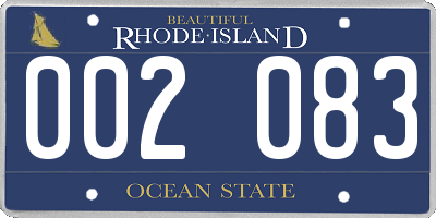 RI license plate 002083