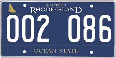 RI license plate 002086
