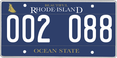 RI license plate 002088