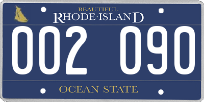 RI license plate 002090