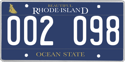 RI license plate 002098