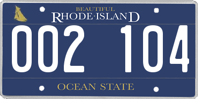 RI license plate 002104