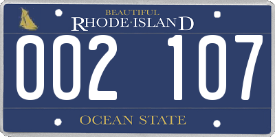 RI license plate 002107