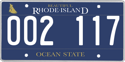 RI license plate 002117