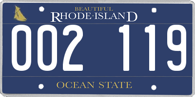 RI license plate 002119