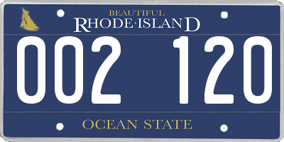 RI license plate 002120