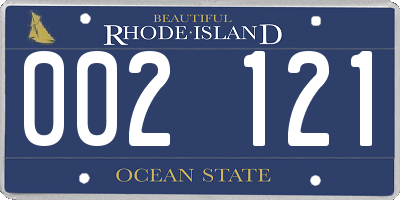 RI license plate 002121
