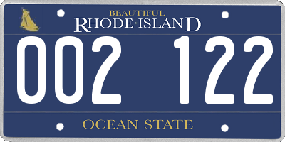 RI license plate 002122