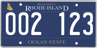 RI license plate 002123