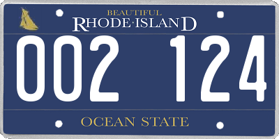RI license plate 002124