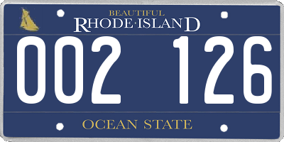 RI license plate 002126