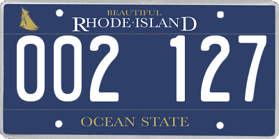 RI license plate 002127