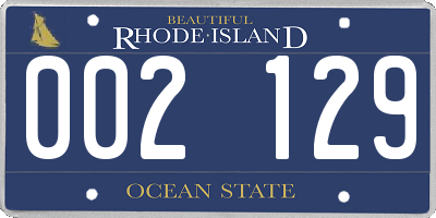 RI license plate 002129