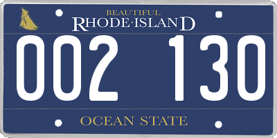 RI license plate 002130