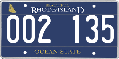 RI license plate 002135